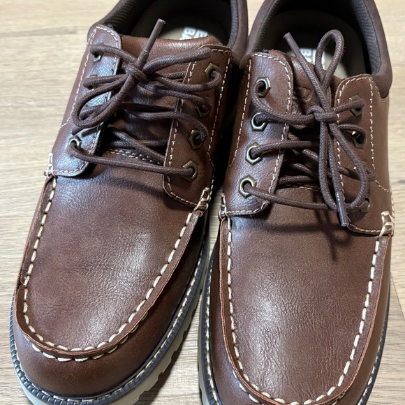 Eddie Bauer Men’s Brown Leather Moc Toe Boots – Size 10 - Picture 1 of 8